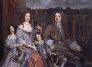 John Michael Wright The Family of Sir Robert Vyner seated before the garden at Swakeleys oil on canvas